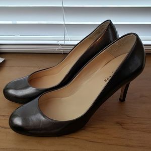 Ann Taylor metallic patent leather pumps